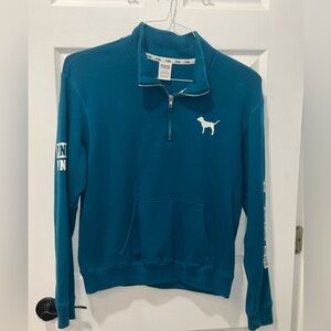 Victoria Secret PINK 1/4 Zip Pullover‎ Turquoise Medium